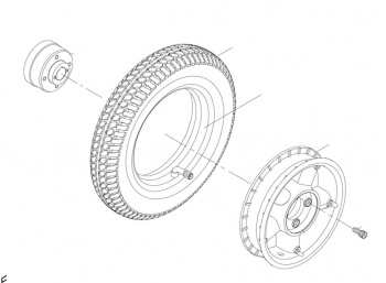 New Rear Wheel 3.00-8 & Brake For Shoprider Torino Sprinter Scooter