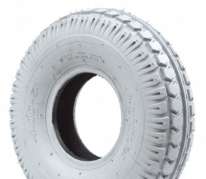 New 330x100 (4.00-5) Grey Chevron Pneumatic Tyre For A Mobility Scooter