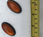 Used Pair Of Orange Stick On Round Reflector For Mobility Scooter B3232