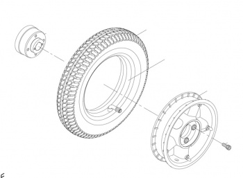 New Rear Wheel 3.00-8 & Brake Hub For Shoprider Cordoba Enduro Scooter