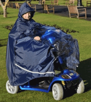 New Waterproof Cape With Clear Panel For A Mobility Scooter