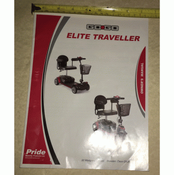 Used Owners Manual For A Pride Go Go Mobility Scooter B3520