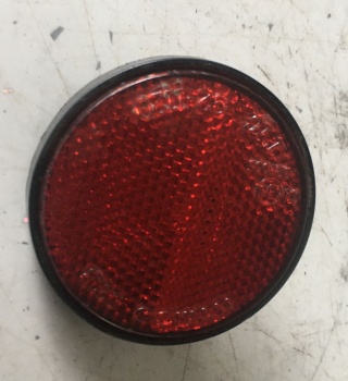 Used Red Bolt On Round Reflector For Mobility Scooter Y463