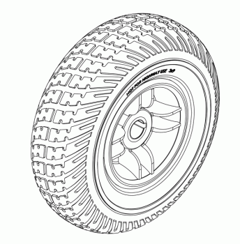 New Rear Solid Wheel 2'' x 8'' For A Pride Elite Traveller Plus Scooter