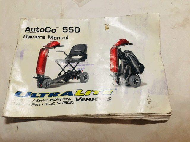 Used Auto Go Instruction Handbook For A Mobility Scooter BK4542 Wheelie ...