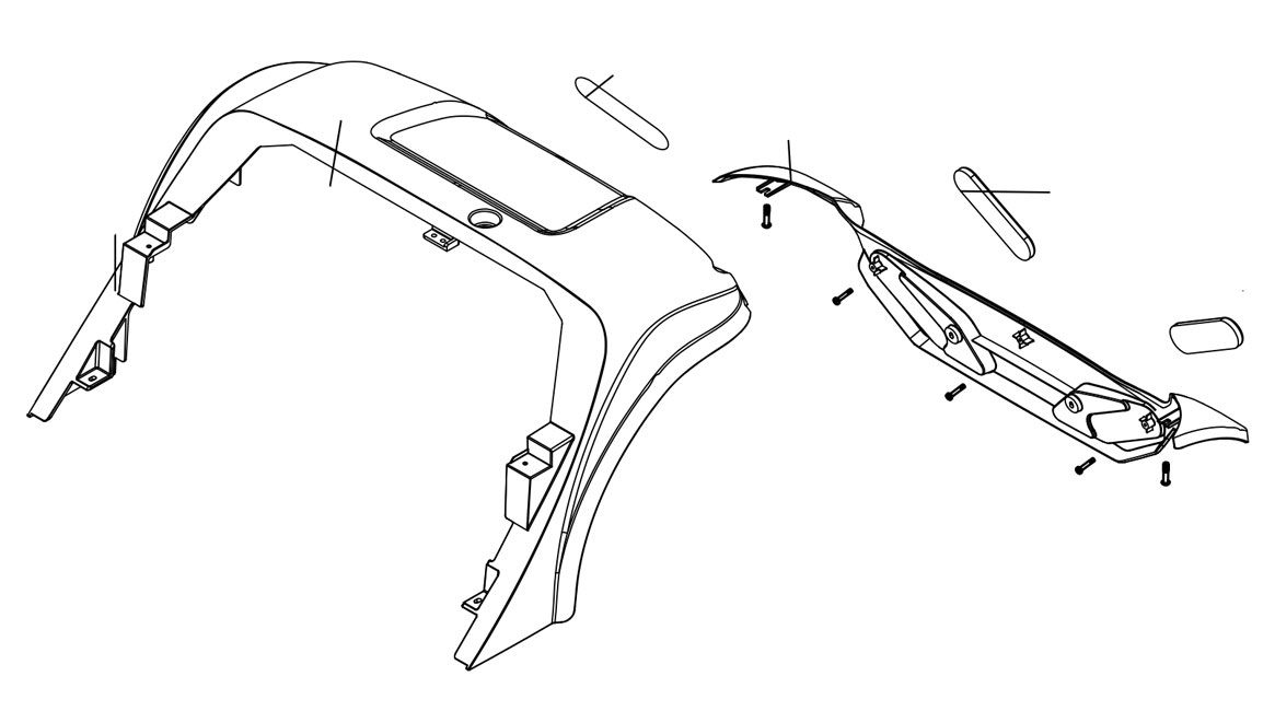 New Rear Faring Plastic Assembly Rascal Vector Sport Mobility Scooter ...