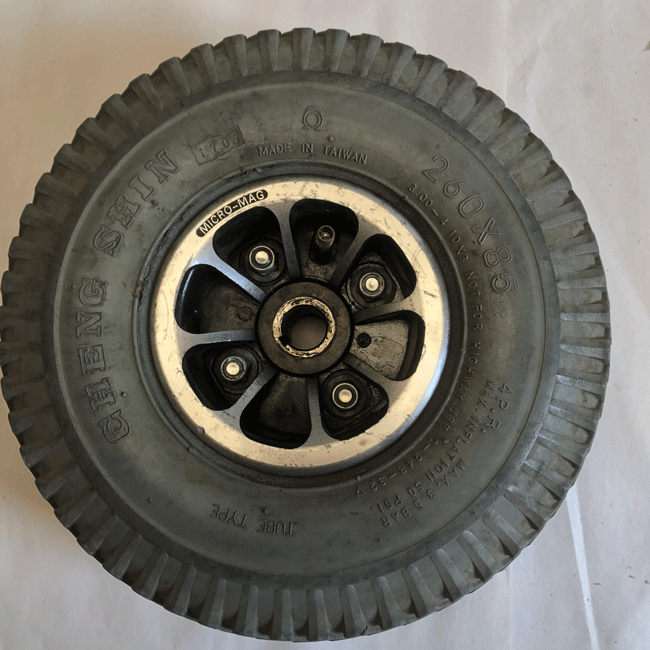 Used 260 x 85 Pneumatic Front Wheel For A Comfort Coach Pride Mobility