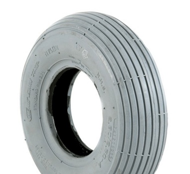 New 260 x 85 (3.00-4) Grey Ribbed Solid Tyre For A Scooter