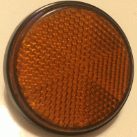 Used Orange Bolt On Round Reflector For Mobility Scooter D067