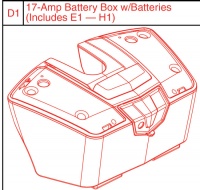 New 17amp Battery Box & Pride Batteries For A Pride Apex Rapid Scooter