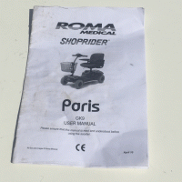 Used Owners Manual For A Shoprider Paris Mobility Scooter R3701