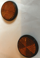 Used Pair of Orange Bolt On Round Reflectors For  Scooter V3891